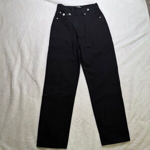 GREY LAB Asymmetric Wrap Jeans – Black – Fits 24/25